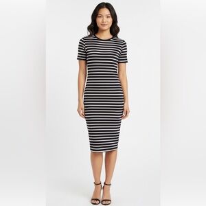 BCBG MaxAzria striped black & white ribbed knit dress - Size Small